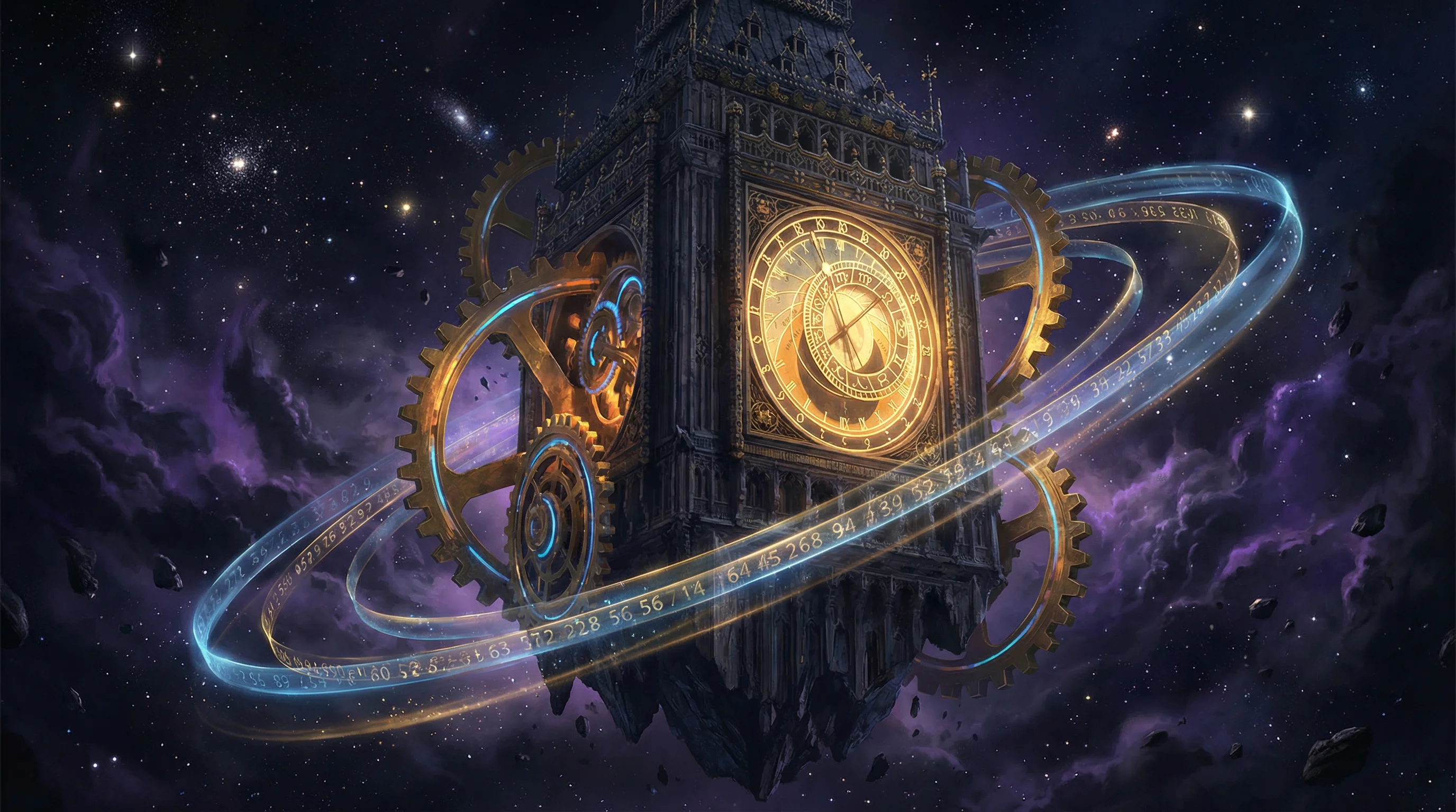 深邃时空星云背景，象征 3d福彩 的宇宙奥秘